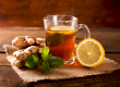 Ginger tea with lemon and mint